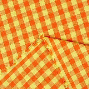 Biante Bavlnený behúň na stôl Olivia OL-006 Oranžovo-žltá kocka malá 35x160 cm