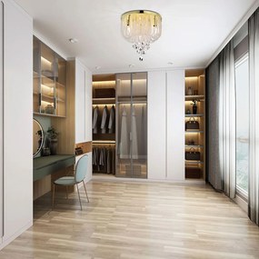 Toolight Toolight, krištáľové stropné svietidlo 3xE14, APP1625-3C, zlatá, OSW-04128