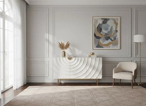 Komoda Stilig ST321 150 cm ecru/zlatá/mramor