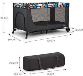 KINDERKRAFT - Cestovná postieľka JOY 2 Happy shapes