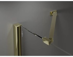 Mexen Velar Duo, posuvné sprchové dvere do otvoru 140 cm, 8mm šedé sklo, zlatá lesklá, 871-140-000-42-50