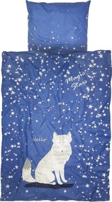 Svietiace bavlnené obliečky do postieľky MAGIC STARS modré Rozmer obliečky: 40 x 60 cm | 100 x 135 cm