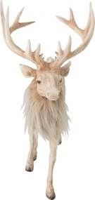 Vianočné dekorácie Jelen Deer s kožúškom svetlo béžový – 39*18*39 cm