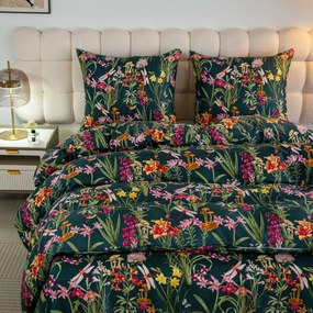 Obliečky z mikrovlákna MYSTIC GARDEN tmavo zelené Rozmer obliečky: 2 ks 70 x 90 cm | 200 x 220 cm