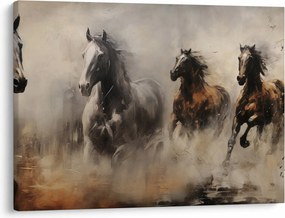 Obraz - Olejomaľba koní (70x50 cm)