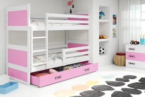 Detská poschodová posteľ RICO | biela 80 x 190 cm Farba: Ružová