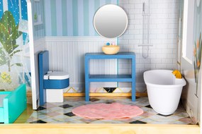 Veľký drevený domček pre bábiky ECOTOYS Rezidencia Maya 138 cm, 4 poschodia, 28 dielov