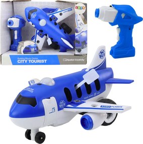 LEAN Toys RC lietadlo na diaľkové ovládanie so skrutkovačom modré 2v1