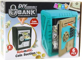 LEAN Detský elektronický trezor DIY na zostavenie – PIN, zvuky, čierny