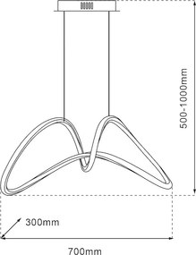 Závesné LED svietidlo Tesoro, 1x LED 48w, 4000k, g