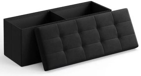 Taburet s úložným priestorom OTTOMAN 110x38 cm, čierny