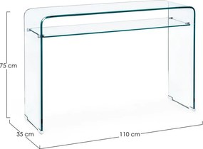 Sklenený konzolový stolík 35x110 cm Iride – Bizzotto
