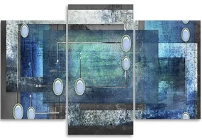 Gario Obraz na plátne Modrá abstrakcia - 3 dielny Rozmery: 120 x 80 cm