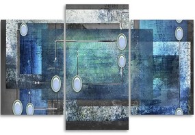 Gario Obraz na plátne Modrá abstrakcia - 3 dielny Rozmery: 150 x 100 cm