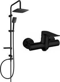 Mexen Sven sprchová zostava s dažďovou sprchou a sprchová batéria Pecos, čierna matná, 72740262-70