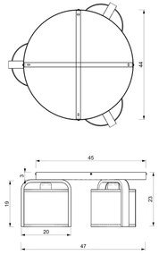 Prisadený luster JONKO 3xE27/60W/230V