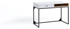 Písací stolík OLIER OL-01 | biela/dub artisan
