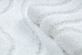 Kúpeľňový koberček SUPREME WAVES vlny, biely kruh