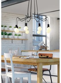 Luster na lanku BASSO 8xE27/40W/230V čierna