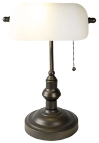 Kovová stolná lampa s bielym tienidlom Michel - Ø 27 * 40 cm E27 / max 1 * 60W