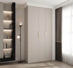 Šatníková skriňa 120 cm Carmela 40-4 (kašmír + zlatá). Akcia -19%. Vlastná spoľahlivá doprava až k Vám domov. 1126644