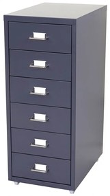 Zásuvková skrinka Boston T851 - 69x28x41cm, 6 zásuviek - tmavo sivá
