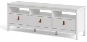 Biely TV stolík SALOMO s 3 zásuvkami