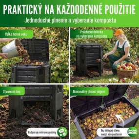 Záhradný kompostér COMPOGREEN, 800l, čierna Prosperplast