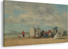 Obraz - Eugène Boudin, Beach Scene , reprodukcia (90x60 cm)