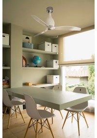 FARO 32020 - Stropný ventilátor MINI ETERFAN biela/číra pr. 128 cm + diaľkové ovládanie