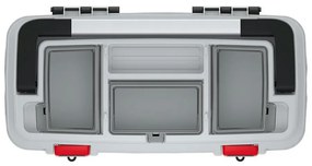 Kufor na náradie s kovovým držadlom 54 × 27,8 × 26,9 cm, organizéry, sivá