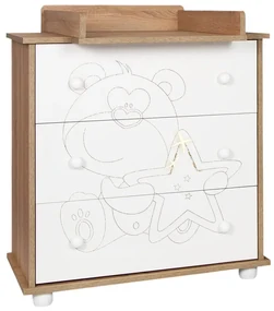 Detská komoda New Baby Medvedík s hviezdičkou dub