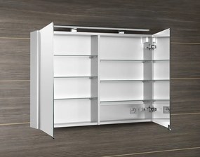 Sapho Sapho, MIRRÓ galérka s LED osvetlením, 100x70x16cm, biela, MC100-0030
