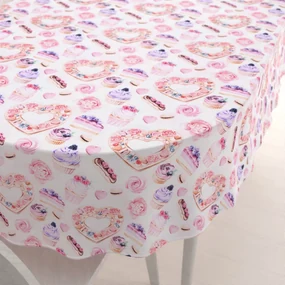 Biante Dekoračný oválny obrus PML-037 Ružová cukráreň 140x200 cm