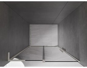 Mexen Velar L, posuvné sprchové dvere do otvoru 90 cm, 8mm šedé sklo, brúsená oceľ, 871-090-003-41-97