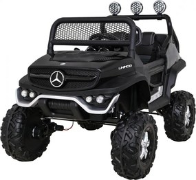 Ramiz Mercedes Benz Unimog elektrické autíčko pre deti čierne + terénny pohon 4x4