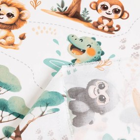 Biante Detský bavlnený záves Sandra SA-513 Africké zvieratká na bielom 150x150 cm