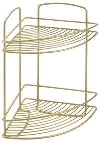 Rohová oceľová kúpeľňová polička v zlatej farbe Onda – Metaltex