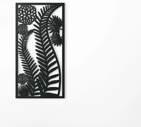 drevko Vyrezávaný obraz Paprade Rozmer obrazu: 44,5 x 22,5 cm, Farba dekorácie: Čierna