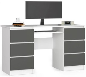 Psací stůl A-11 135 cm bílý/grafitově šedý