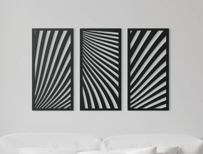 drevko 3-dielny obraz z dreva Zebrí motív Rozmer obrazu: 39 x 65 cm, Farba dekorácie: Čierna