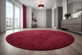 Vopi, Kusový koberec Eton vínovo červený kruh, 67x67 (priemer) kruh, červená, chodba / predsieň