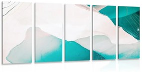 5-dielny obraz moderná modrá abstrakcia Varianta: 200x100