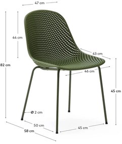 Tmavozelená kovová záhradná stolička Quinby – Kave Home