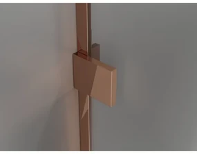 Mexen Lunar T, výklopný ľavý sprchový kút 140 x 100 cm, 8mm číre sklo, profil ružové zlato, 834T-140-100-60-00-L