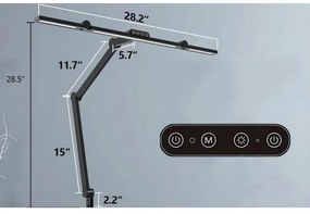 LED Stmievateľná dotyková stolná lampa LED/24W/230V 3000-6500K CRI 92 čierna