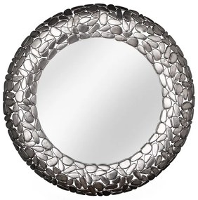 Dizajnové nástenné zrkadlo Mauricio II 82 cm strieborné