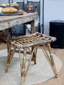 Ratanová antik stolička so zaujímavým sedákom Wicker - 46*36*46cm