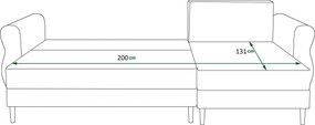 Rozkladacia obojstranná sedacia súprava do L SILVIANO 230x140 cm, sivá