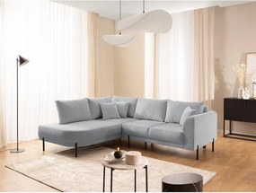 Svetlosivá ženilková rohová pohovka (ľavý roh/do L) Mauris – Ropez